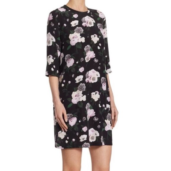 EQUIPMENT FEMME100% Silk Aubrey Dress NEW Black Floral Print Women’s Size S